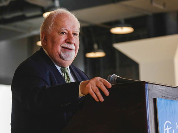 Vartan Gregorian, President of Carnegie Corporation, encouraging AMNH attendees to “work out the future course of science education.”