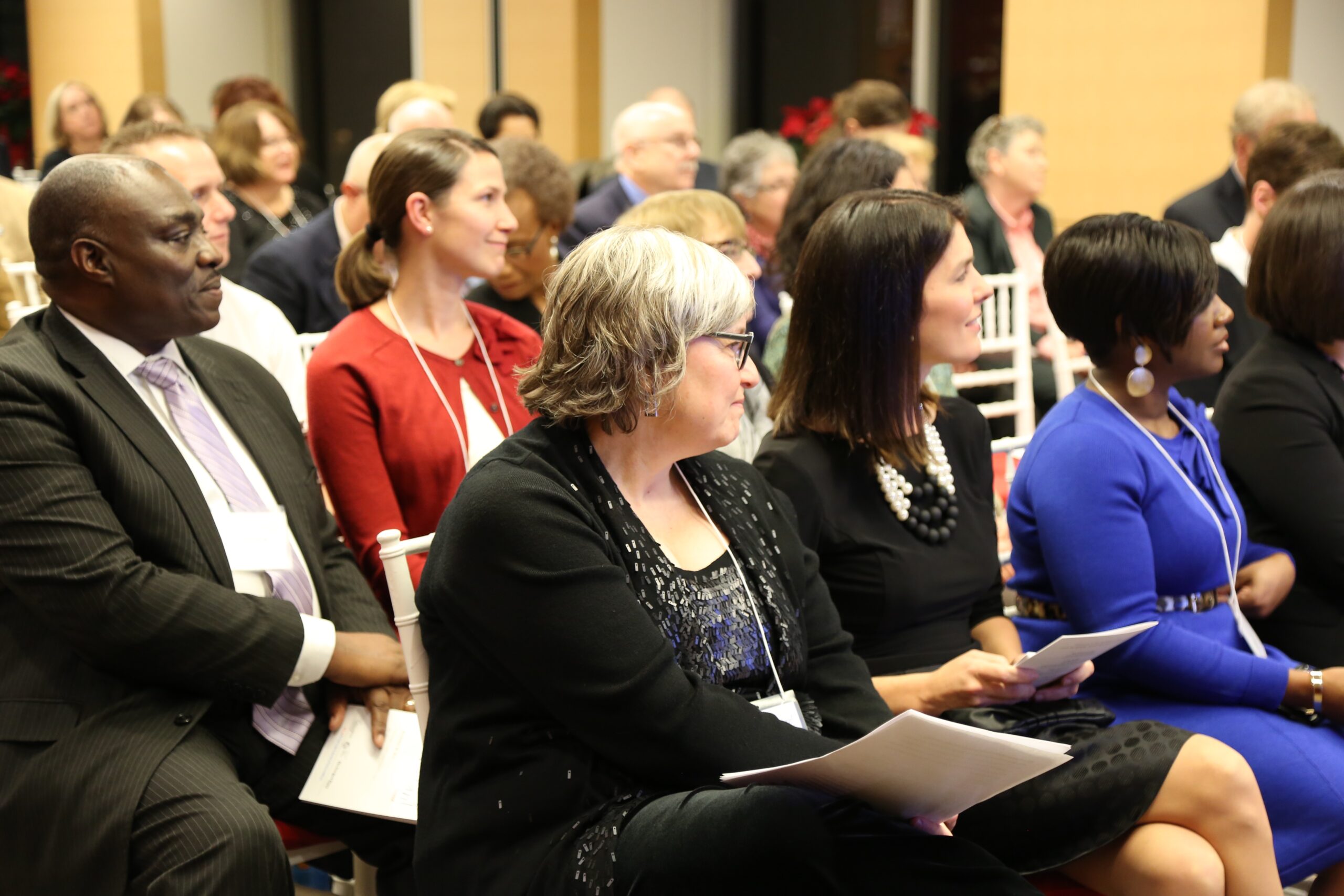 Some of the winners of the 2016 I Love My Librarian award at the reception held in the honor at Carnegie Corporation’s New York headquarters, November 30, 2016. (Photo: Celeste Ford)