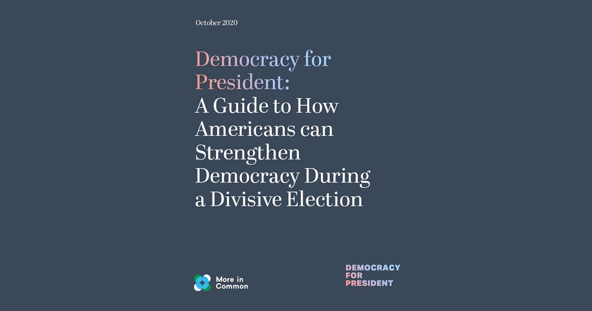 Democracy for President: A Guide to How Americans Can Strengthen Democracy During a Divisive Election