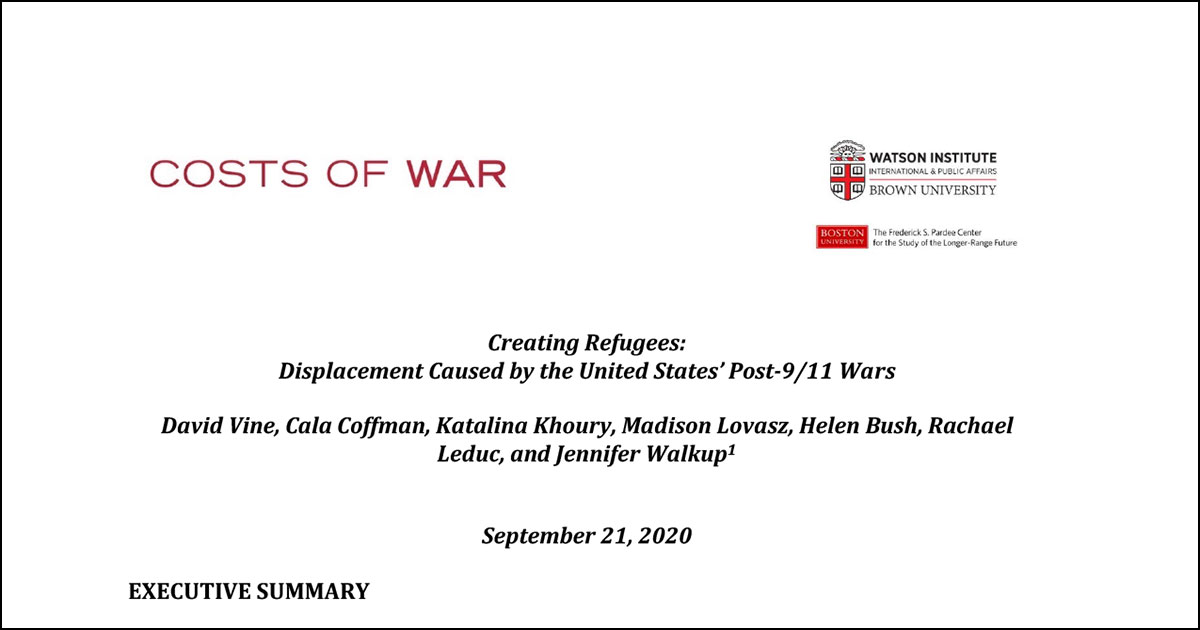Creating Refugees: Displacement Caused by the United States’ Post-9/11 Wars