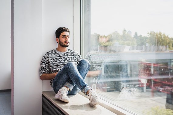 Ali Amer Taha Al-Hindawi, an Iraqi seeking political asylum in Germany (Sebastian Wells / The Hechinger Report)