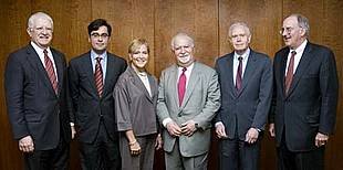 Presidents of the seven Partnership for Higher Education in Africa foundations, pictured from left to right: Don Randel, Andrew W. Mellon Foundation; Luis A. Ubiñas, Ford Foundation; Judith Rodin, Rockefeller Foundation; Vartan Gregorian, Carnegie Corpora