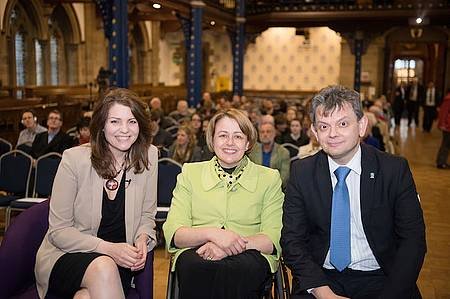 Pictured, from left: Heather Reid; Baroness Tanni Grey-Thompson; Anton Muscatelli