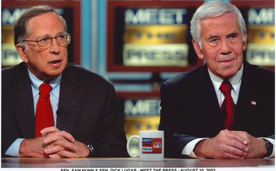 Senators Nunn and Lugar on NBC’s “Meet the Press” in 2003. Courtesy: The Lugar Center