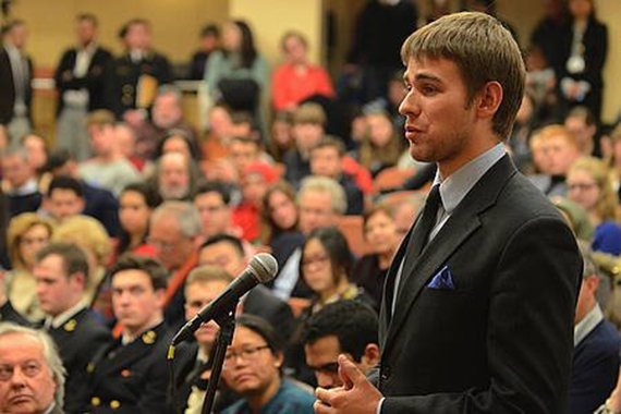 Vladimir Poluektov from Moscow State Institute of International Relations (MGIMO) had questions for the panel, “The Unraveling of Syria.”