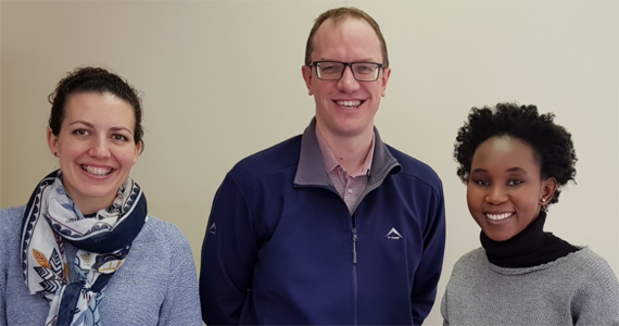 The Electoral Institute for Sustainable Democracy in Africa (EISA) research team of Melanie Meirotti, Grant Masterson, and Noxolo Gwala (from left). Photo: Electoral Institute for Sustainable Democracy in Africa