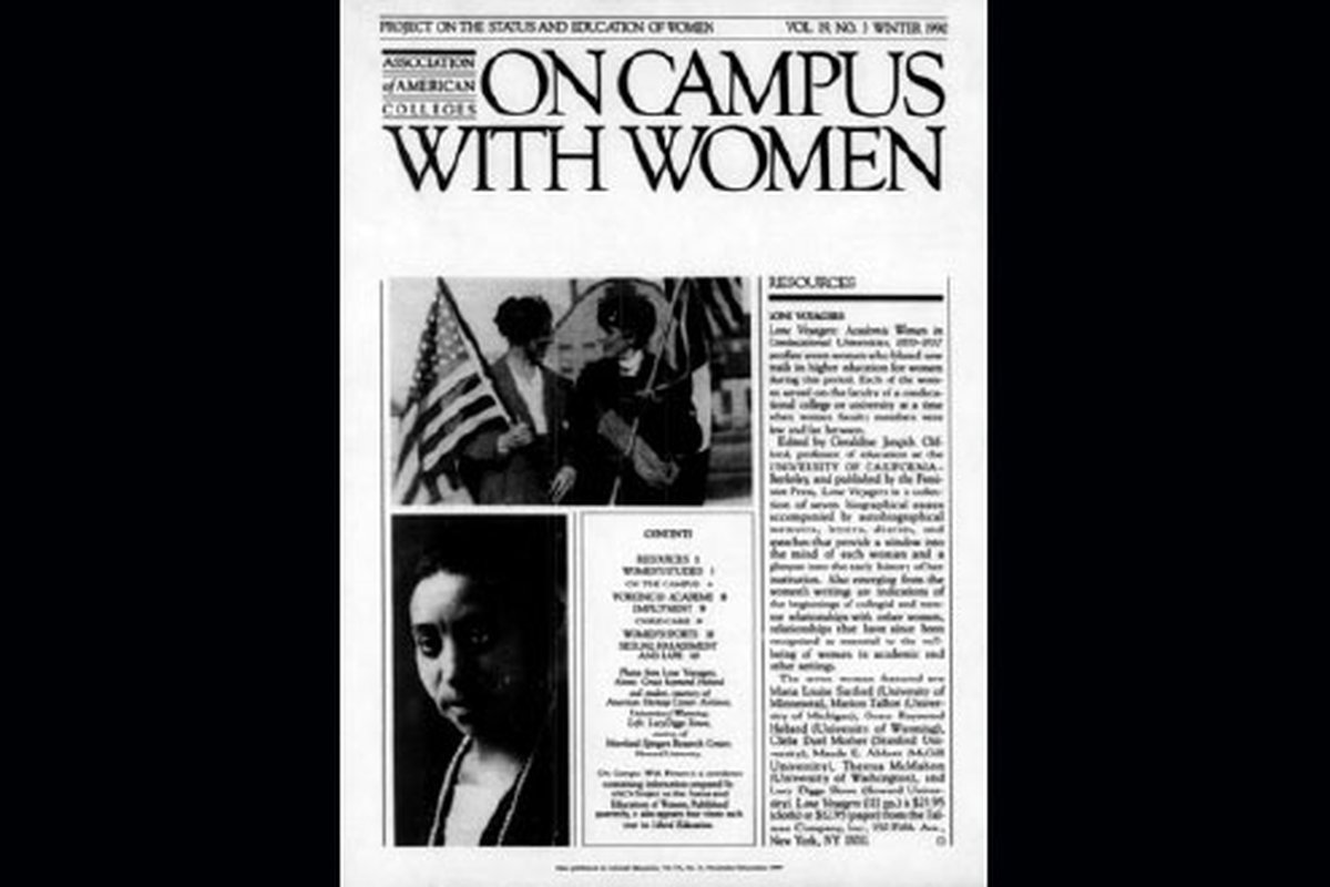 None
The magazine On Campus With Women was published by the Project on the Status and Education of Women between 1971 and 2001. The collection is accessible via the Internet Archive.