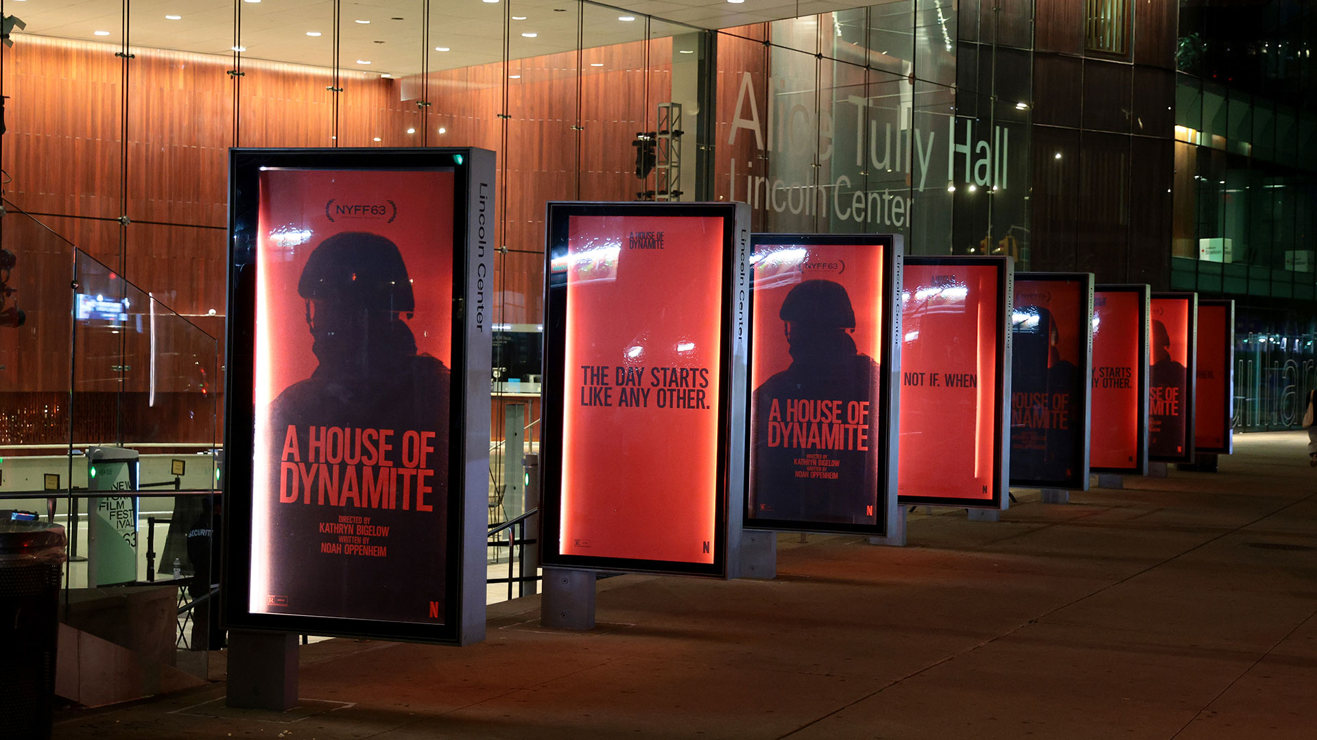 Movie posters for A House of Dynamite with text, 