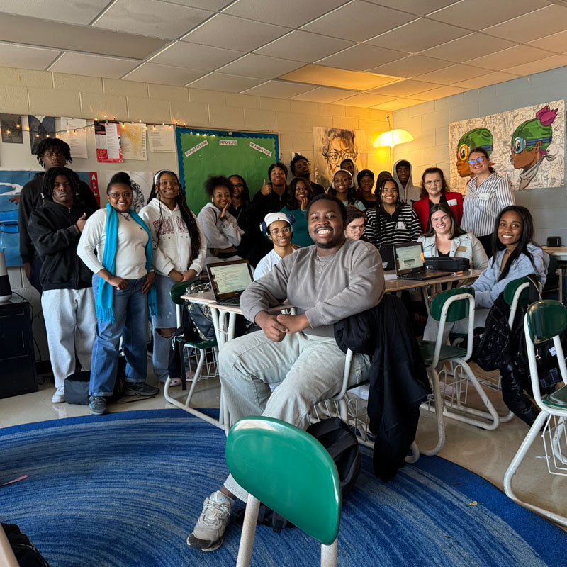 NEON scholars enrolled in an AI course with the University of Notre Dame in their classroom at Dr. Martin Luther King Jr. College Preparatory High School in Chicago, Illinois. (Credit: National Education Opportunity Network)