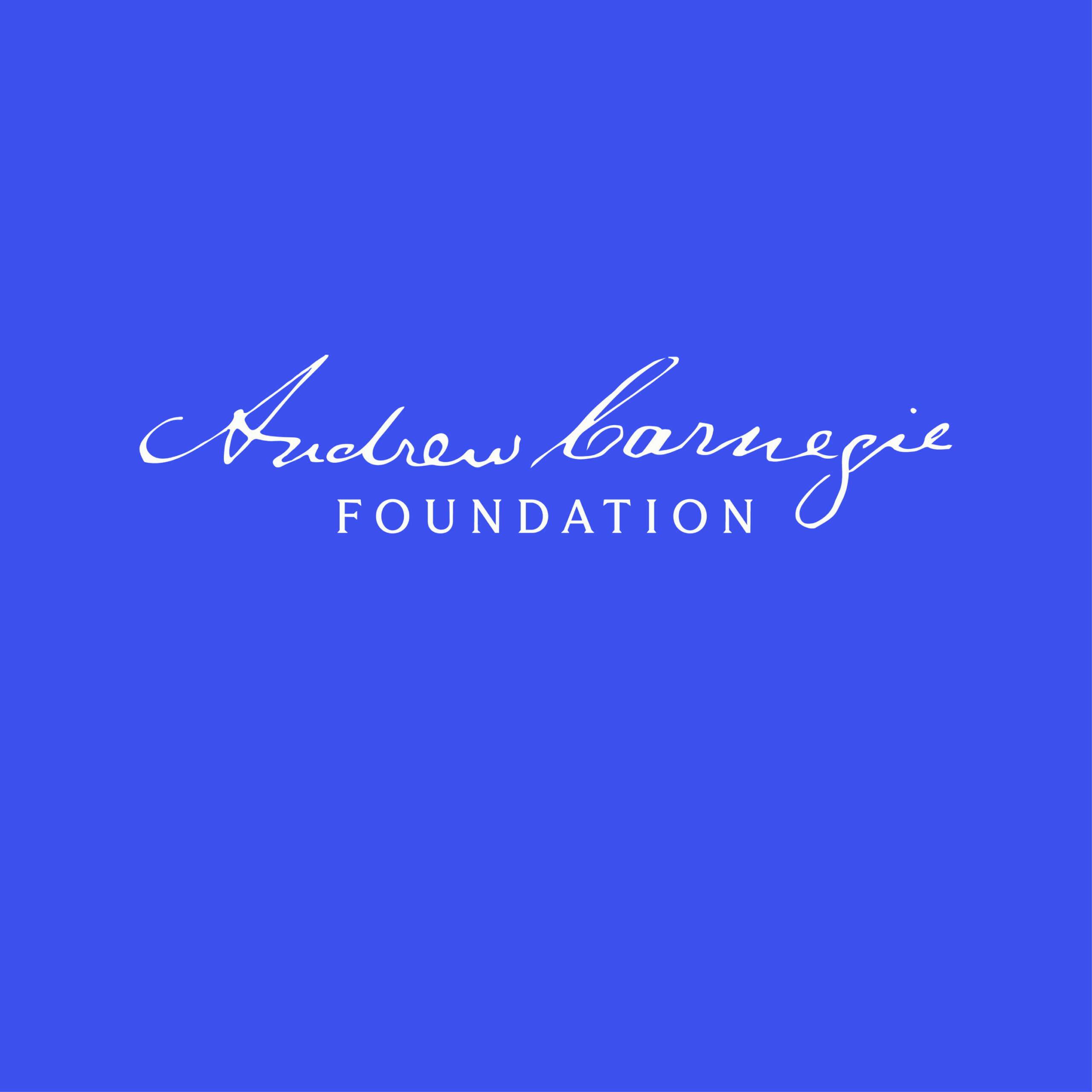 Andrew Carnegie Foundation logo on a blue background