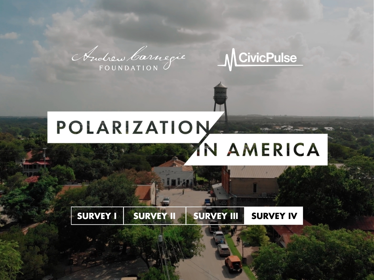 Perceptions of Polarization in Local Communities Are Rising Sharply According to New Survey by CivicPulse/Carnegie